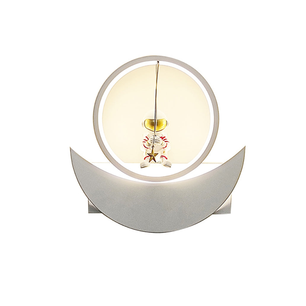 Resin Round Iron Aluminum Shade LED Kids Wall Sconce Lamp