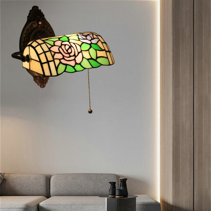 Tiffany Stained Glass 1-Light Zipper Wall Sconce Lamp