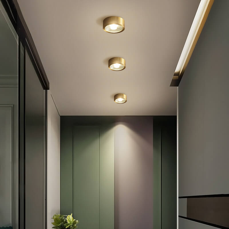 Nordic Luxury Copper Ultra-Thin LED Flush Mount Light