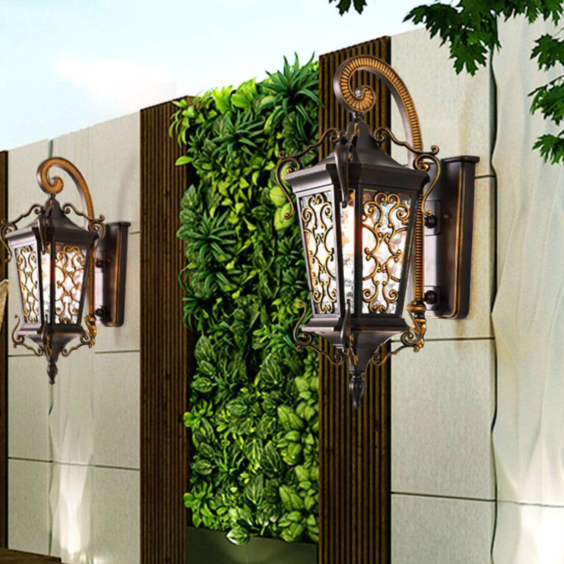 Iron Waterproof Outdoor Indoor 1-Light Wall Sconce Lamp