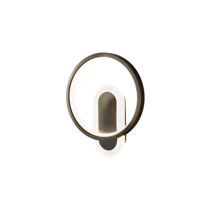 Copper Acrylic Geometric Circle Ring LED Wall Sconce Lamp