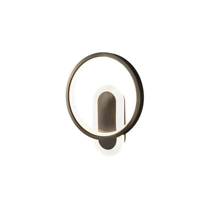Copper Acrylic Geometric Circle Ring LED Wall Sconce Lamp