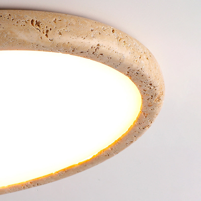 Japanese Travertine Acrylic LED Flush Mount Ceiling Light