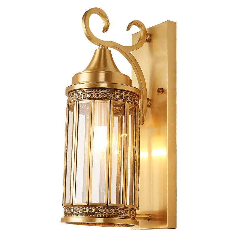 Copper Glass Tubular Shade 1/3-Light Wall Sconce Lamp