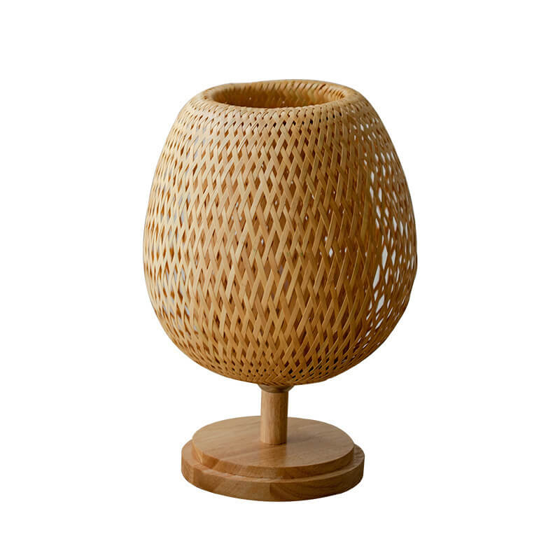 Traditional Wood Bamboo Table Lamp