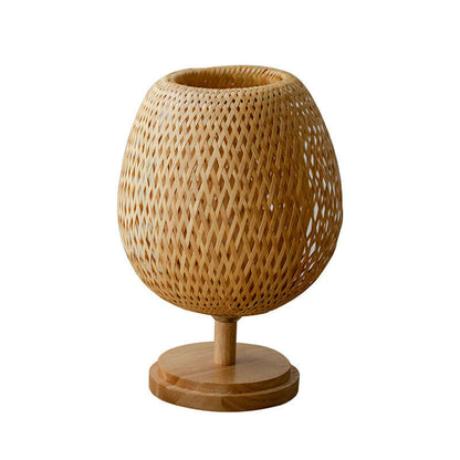 Traditional Wood Bamboo Table Lamp