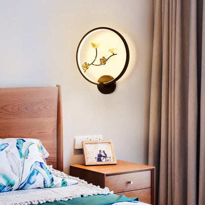 Chinese Lotus Leaf Aluminum Acrylic LED Wall Sconce Lamp