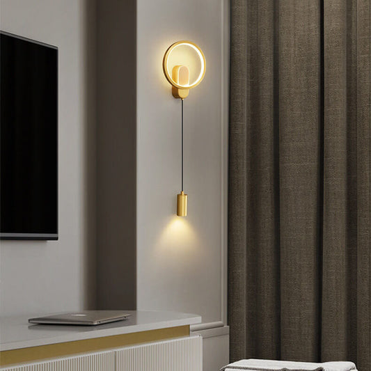 Industrial All Copper Nordic Round LED Wall Sconce Lamp