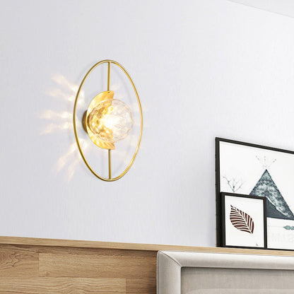 Nordic Iron Glass Oval Ball 1-Light Wall Sconce Lamp
