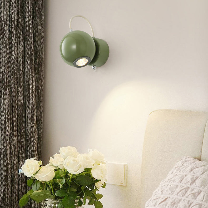 Scandinavian Sphere Cylinder Iron LED Wall Sconce Lamp