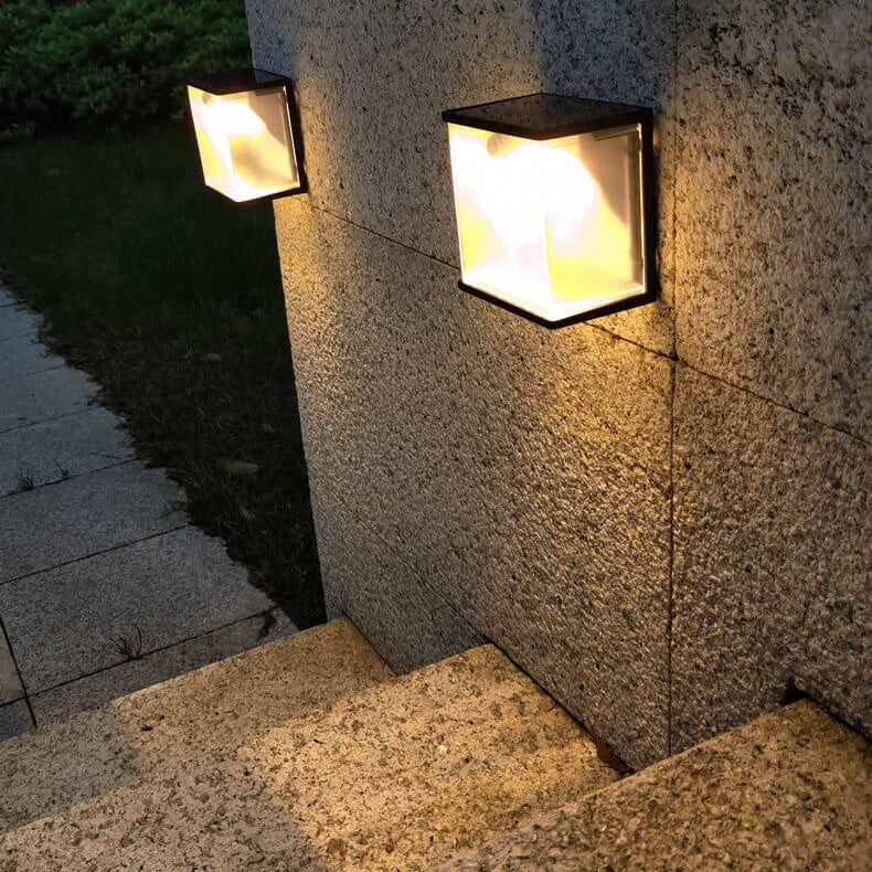Solar Box Design LED Outdoor Decoration Wall Sconce Lamp
