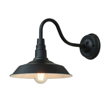 Traditional Iron Round Shade 1-Light Wall Sconce Lamp