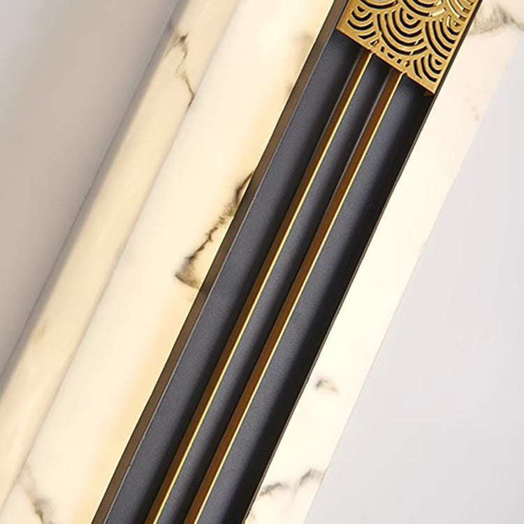 Chinese Stainless Steel Faux Marble LED Wall Sconce Lamp