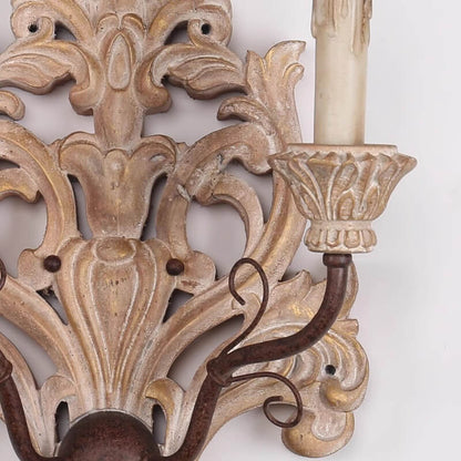 Rural Iron Double Head Candelabra 2-Light Wall Sconce Lamp