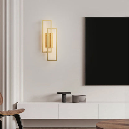 Mid-century Rectangular Geometric LED Wall Sconce Lamp