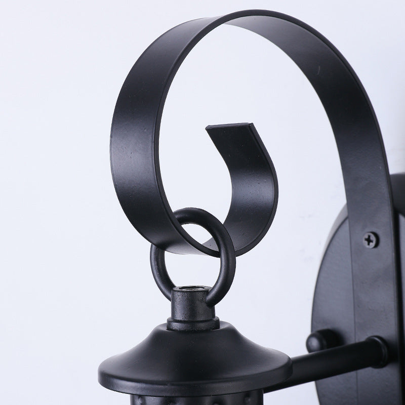 Waterproof Curved Glass Shade LED Outdoor Wall Sconce Lamp
