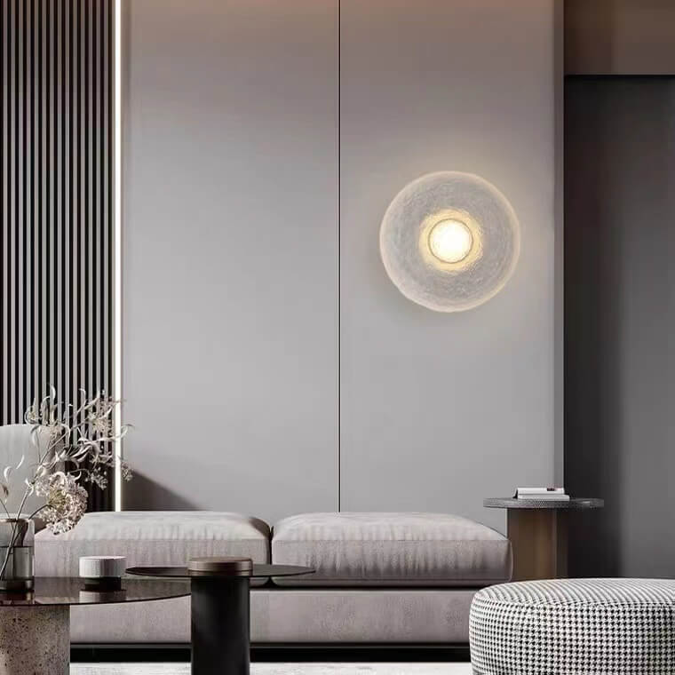Nordic Resin Wrought Iron Round LED Wall Sconce Lamp