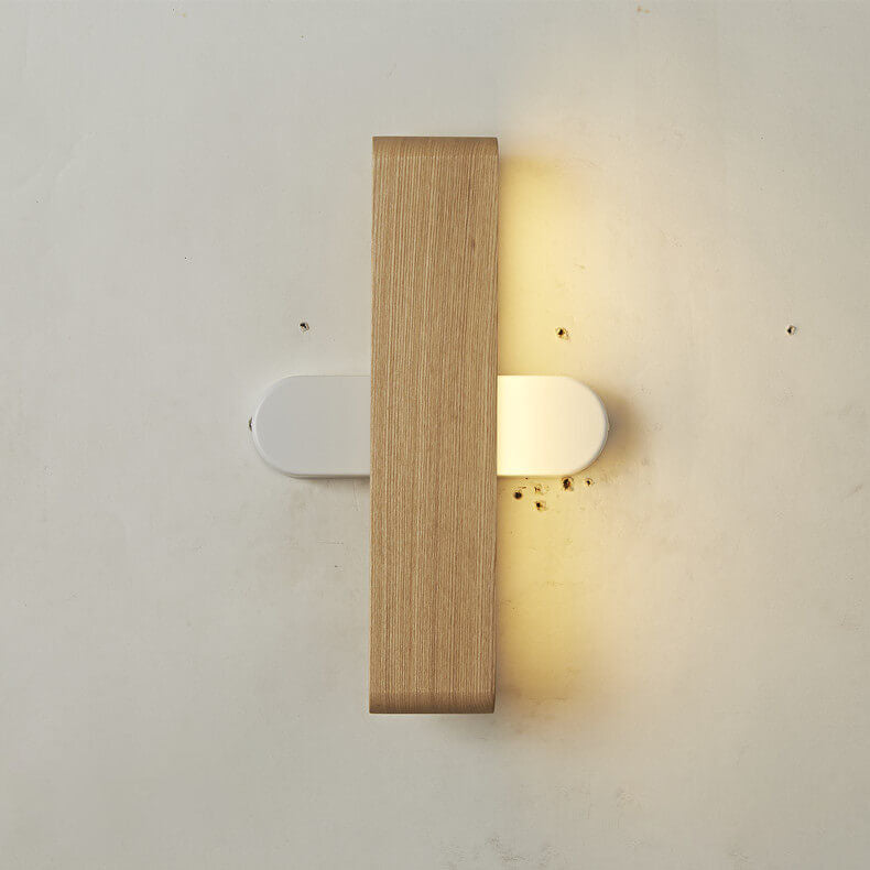 Rotatable Long Bar Wood Acrylic LED Wall Sconce Lamp