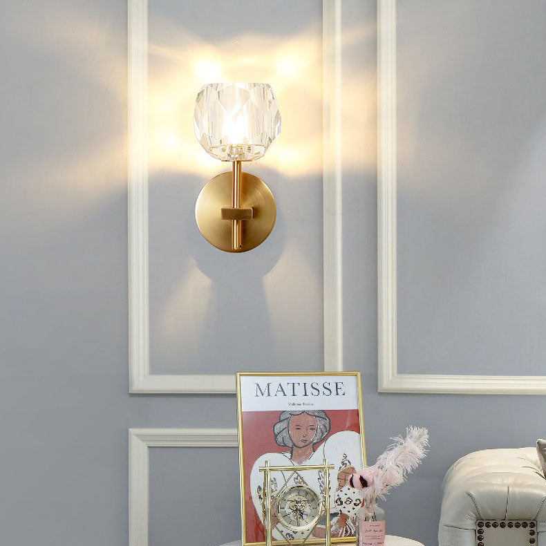 Spherical Strut Iron Crystal 1-Light Wall Sconce Lamp