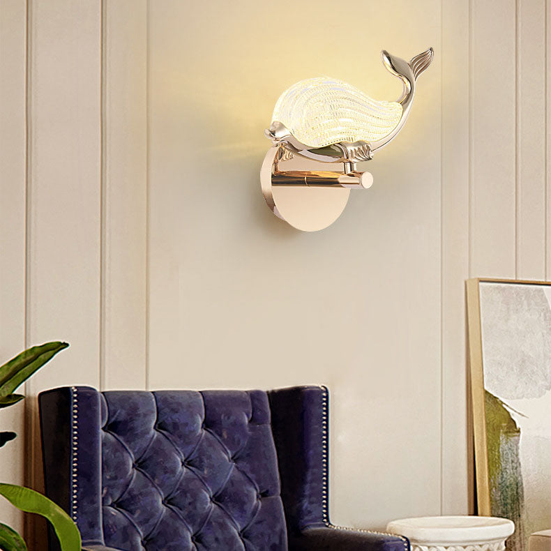 Nordic Light Luxury Aluminum Whale LED Wall Sconce Lamp