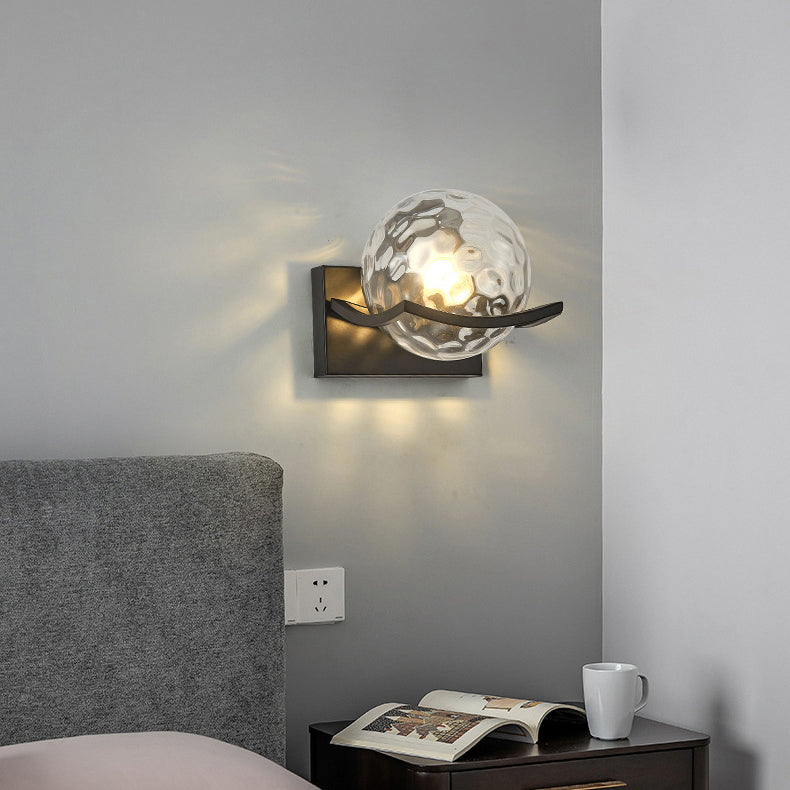Simplicity Glass Ball Shade 1-Light Wall Sconce Lamp