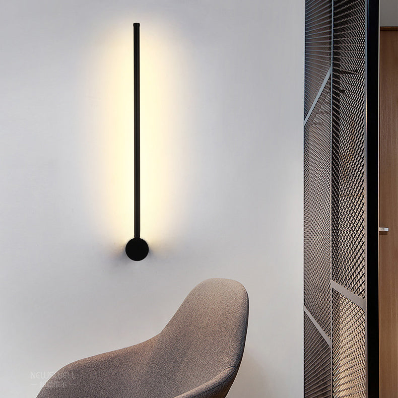 Minimalist Long Aluminum Iron Silicone LED Wall Sconce Lamp