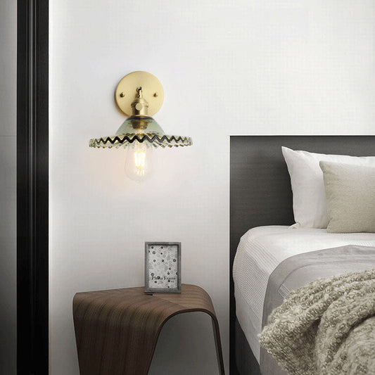 Scandinavian All Copper Glass 1-Light Wall Sconce Lamp