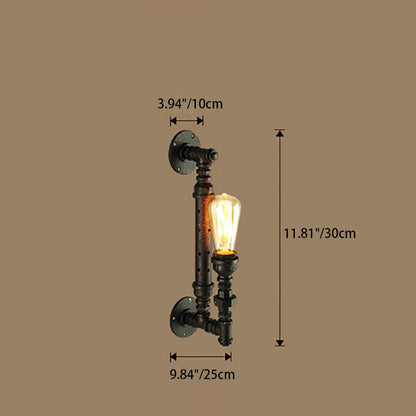 Colonial Water Pipe Metal 1-Light Wall Sconce Lamp