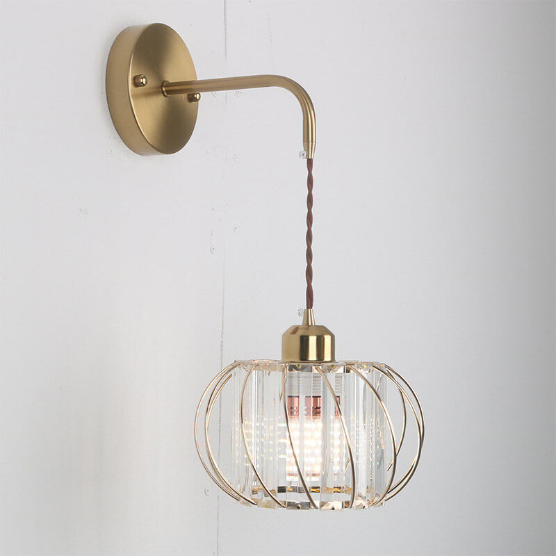 Adjustable Crystal Lantern Design 1-Light Wall Sconce Lamp