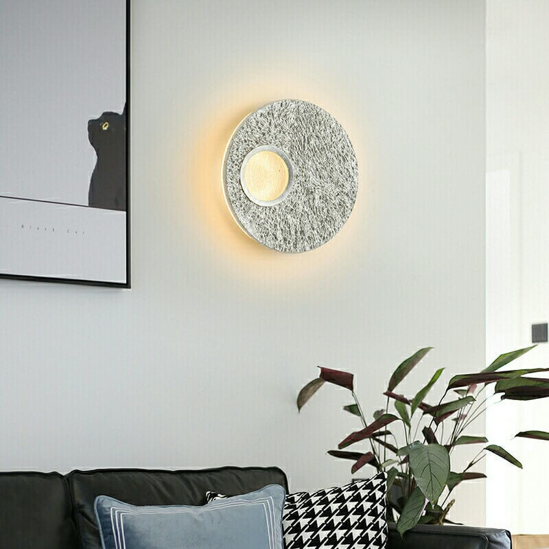Nordic Round Resin Gold Foil Hardware LED Wall Sconce Lamp