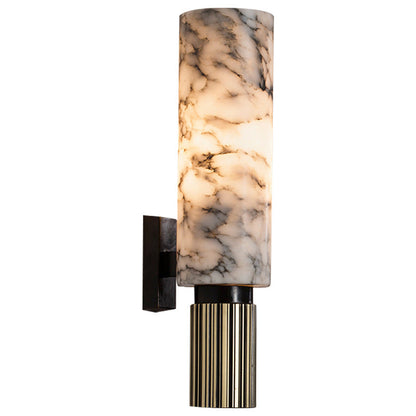 Light Cylindrical Hardware Stone 1-Light Wall Sconce Lamp