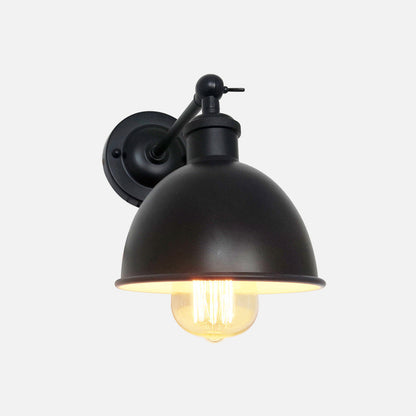 Iron Shade Rocker Arm 1-Light Wall Sconce Lamp