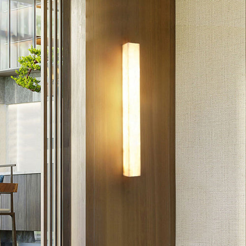Modern Minimalist Strip Copper Marble LED Wall Sconce Lamp