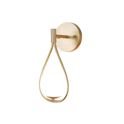 Luxury Brass Ring Frame Glass 1-Light Wall Sconce Lamp