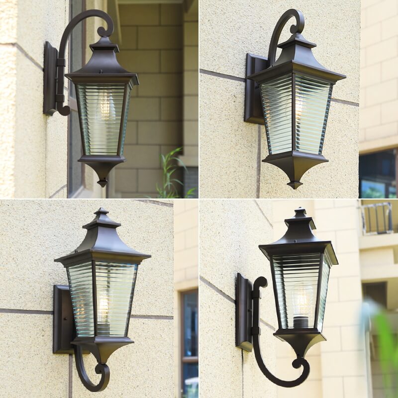 Square Aluminum Outdoor Waterproof 1-Light Wall Sconce Lamp