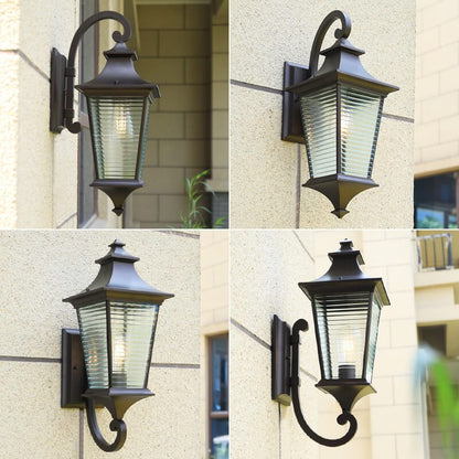 Square Aluminum Outdoor Waterproof 1-Light Wall Sconce Lamp