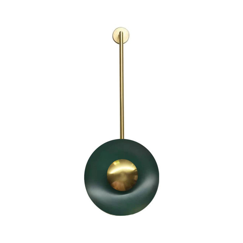 Iron Dark Green Round Long Pole LED Wall Sconce Lamp