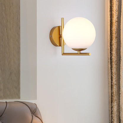 Nordic Metal Glass Ball 1-Light Wall Sconce Lamp