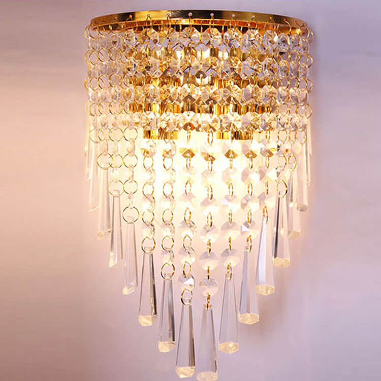 Modern Luxury Crystal Tassel 2-Light Wall Sconce Lamp