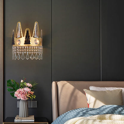 Light Shape Crystal Wrought Iron 1-Light Wall Sconce Lamp