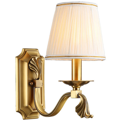 Modern Luxury Dome Copper Fabric 1/2-Light Wall Sconce Lamp