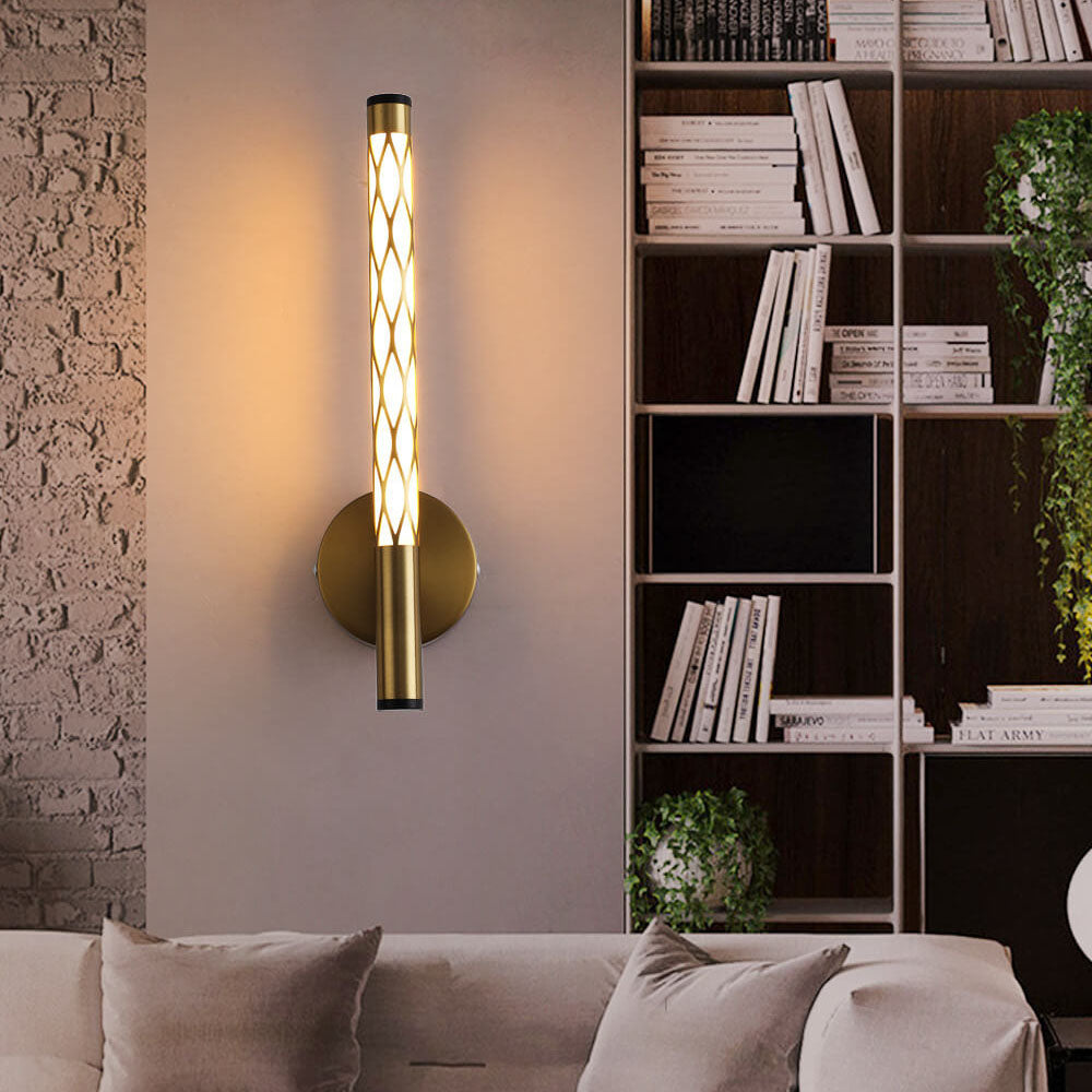 Minimalist Cylindrical Hollow Iron PC LED Wall Sconce Lamp