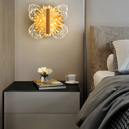 Luxury Hardware Acrylic Butterfly LED Wall Sconce Lamp