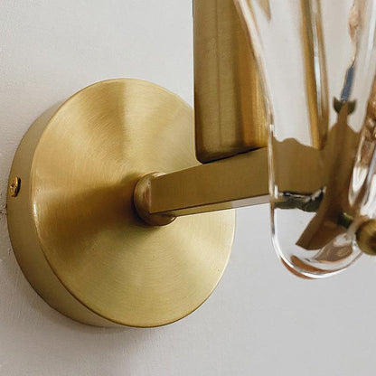 Creative Shell All Copper Glass 1-Light Wall Sconce Lamp