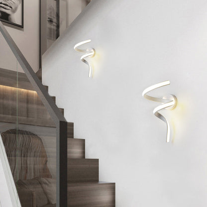 Spiral Iron Aluminium Silicone LED Wall Sconce Lamp