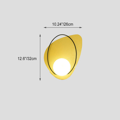 Deco Geometric Iron Round Shade 1-Light Wall Sconce Lamp