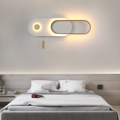 Modern Minimalist Oval Iron Acrylic LED Wall Sconce Lamp