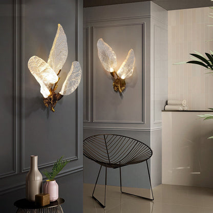 Resin Antique Brass Branch Shape LED Wall Sconce Lamp