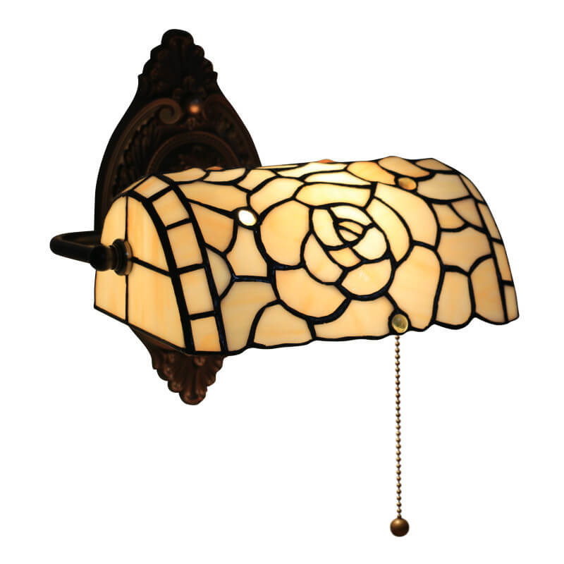 Tiffany Floral Stained Glass 1-Light Wall Sconce Lamp