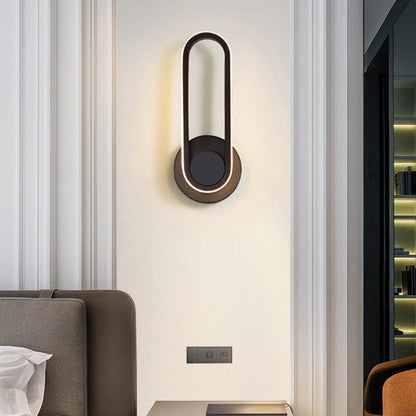 Simplicity Iron Oval Ring Rotatable LED Wall Sconce Lamp
